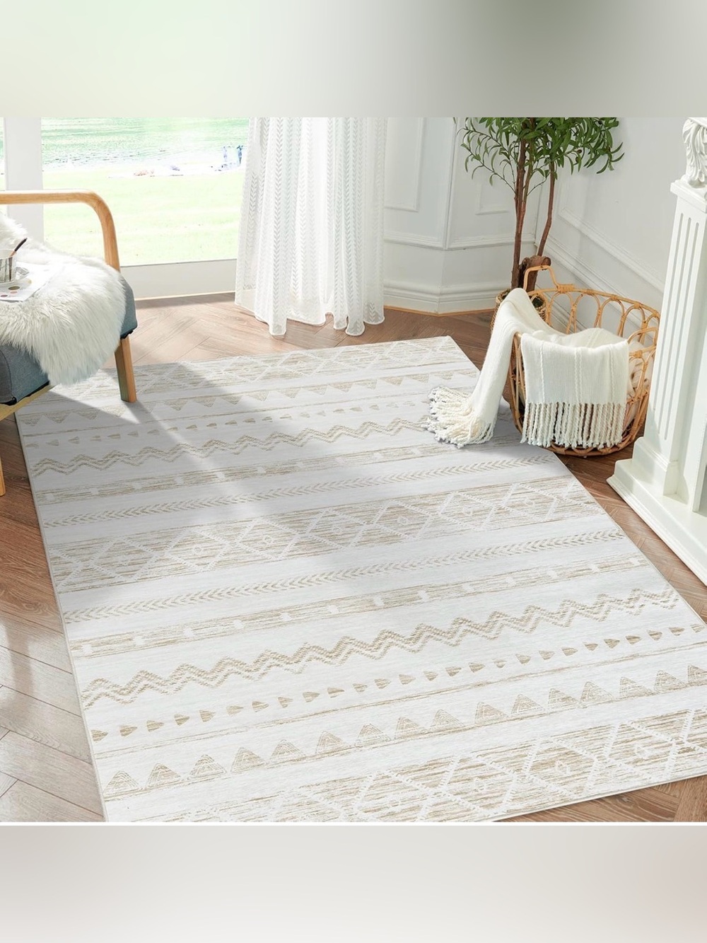3x5 Ultra-Thin Washable Moroccan Entryway Rug